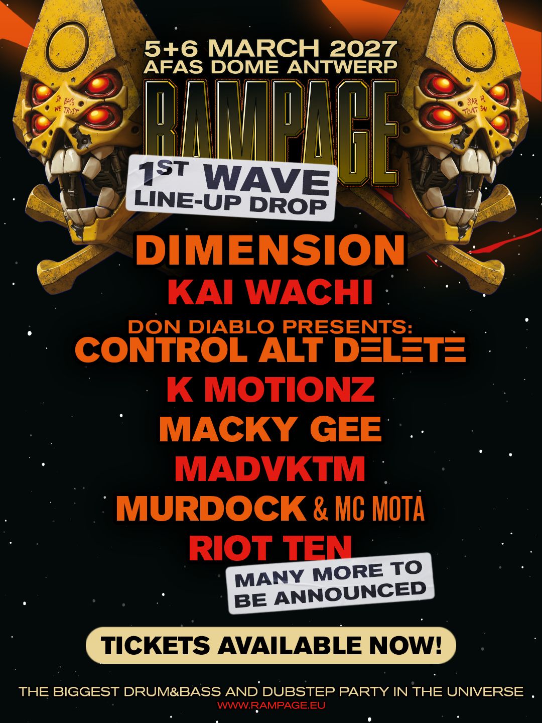 RAMPAGE WEEKEND 2027 TICKETS ON SALE AND FIRST NAMES