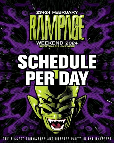 Rampage Weekend shedule per day